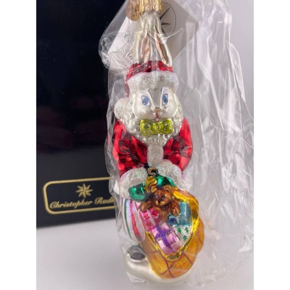 NEW In Box Vintage Christopher Radko Santa Suits Billy‎ Bunny Christmas Ornament - Picture 5 of 5